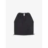 Good American Womens Crop Sleeveless Cotton-poplin Top Black001 In Black