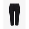 Good American Womens Good Capri Crop-leg Stretch-denim Blend Jeans Black001 In Black001