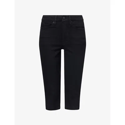 Good American Womens Good Capri Crop-leg Stretch-denim Blend Jeans Black001