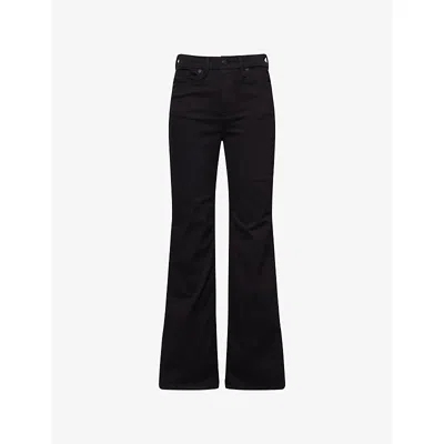 Good American Womens Black001 Good Classic Slim Bootcut Stretch-denim Jeans