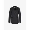 Good American Womens Black001 Scuba 2.0 Peak-lapel Stretch-woven Blazer In Black001