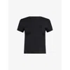 Good American Weightless Scuba Baby Tee Black001 In Black