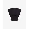 Good American Womens Black001 Sleeveless Corset Cotton-jersey Top In Black