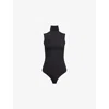 Good American Womens  Weightless Scuba Mock-neck Stretch-woven Bodysuit