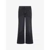Good American Womens Black407 Good Skate Crop-wide-leg Stretch-denim Blend Jeans In Black