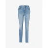 GOOD AMERICAN WOMENS GOOD AMERICAN GOOD LEGS SKINNY-LEG MID-RISE CROPPED STRETCH-DENIM JEANS
