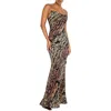 Good American Chiffon Bias Cowl Neck Maxi Dress In Pink