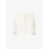 Good American Womens Twill Drawstring Cotton-poplin Mini Skirt Cloud White001