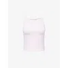 Good American Womens Cotton Candy Pink003 Scuba Sleeveless Stretch-woven Tank Top