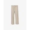 GOOD AMERICAN WOMENS GOOD AMERICAN CARGO TWILL CROP-LEG HIGH-RISE STRETCH-COTTON TROUSERS