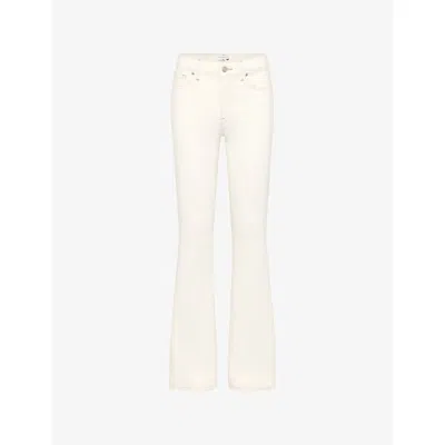 Good American Womens Vintage White Dolly's Joleans Good Legs Flared-leg Stretch-denim Jeans