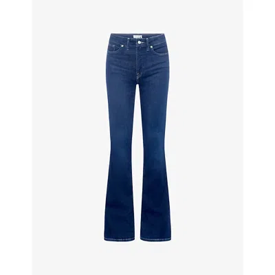 Good American Womens Indigo1193 Dolly's Joleans Good Legs Mid-rise Stretch-denim Jeans In Blue
