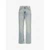 Shop Good American Womens  Good '90s Five-pockets Wide-leg Mid-rise Denim-blend Jeans In Blue690