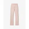 Good American Womens Good 90s Garment-dyed Relaxed Denim Jeans Dried Petal003 In Pink