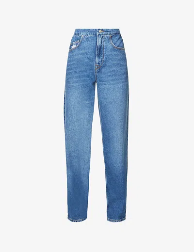Good American Womens Blue541 Good '90s Straight-leg High-rise Cotton-blend Denim Jeans