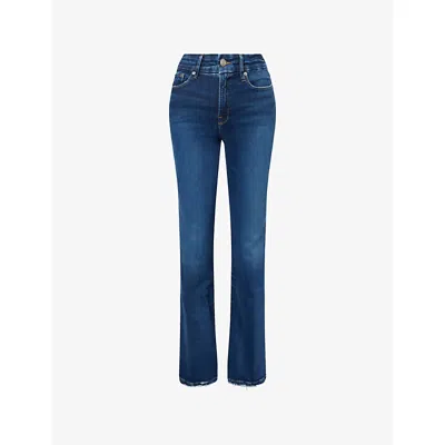 Good American Womens Indigo511 Good Classic Bootcut Stretch-denim Blend Jeans In Purple