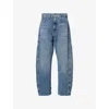 Good American Womens Indigo966 Good Extreme Barrel Balloon-leg Denim-blend Jeans