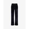 Good American Womens Indigo939 Good Icon Straight-leg Velvet Stretch-cotton Blend Jeans