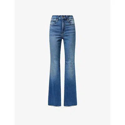 Good American Womens Indigo1211 Good Legs Flared-leg Denim Jeans In Blue