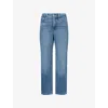 Good American Womens Indigo1012 Good Legs Straight Stretch-denim Blend Jeans