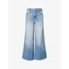 Good American Womens Indigo958 Good Skate Crop-leg Stretch-denim Blend Jeans