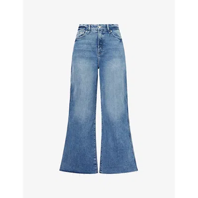 Good American Womens Indigo978 Good Skate Crop Loose-leg Stretch-denim Jeans