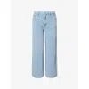 Good American Womens  Good Skate Jeanius Crop-leg Cotton-jersey Trousers In Blue