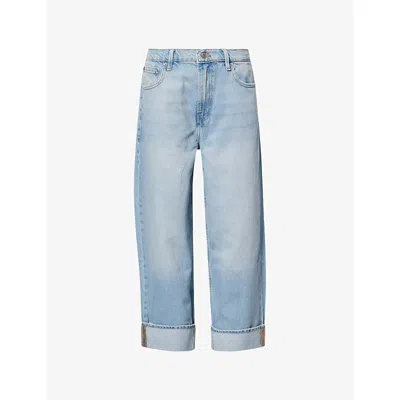 Good American Womens  Good Standard Baggy Denim-blend Jeans In Blue