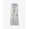 Good American Womens Good Standard Ease Stud-embellished Denim-blend Jeans Indigo784