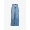 Good American Womens Indigo961 Good Standard Ease Wide-leg Denim-blend Jeans