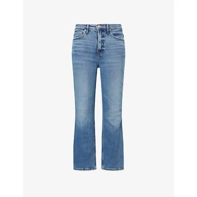 Good American Womens Indigo1014 Good Standard Kick Flared Stretch-denim Blend Jeans