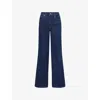 Good American Womens Indigo985 Good Waist Palazzo Wide-leg Stretch-denim Blend Jeans In Blue