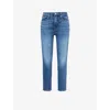Good American Womens Indigo326 Good Waist Slim-leg High-rise Stretch-denim Jeans In Indigo326