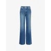 Good American Womens Indigo986 High-rise Palazzo Cotton-blend Denim In Black