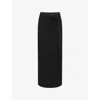 Good American Womens Ruched Mid-waist Stretch-woven Maxi Skirt Black001 In Black001