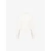 Good American Womens Scuba High-neck Stretch-woven Sweatshirt Cloud White001