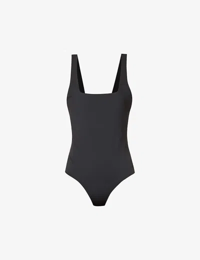 Good American Scuba Square-neck Stretch-woven Body In Black