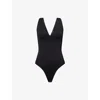 Good American Womens  Sculpting Deep V-neck Stretch-jersey Bodysuit In Black