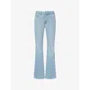 Good American Womens Indigo841 Soft Tech Good Legs Flare Stretch-denim Jeans In Blue