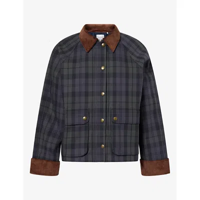 Good American The Heritage Gingham Jacket In Blue