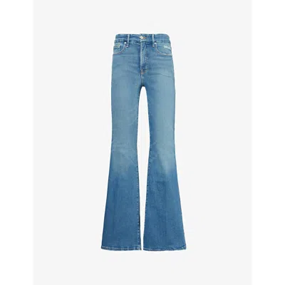 Good American Womens Good Legs Flare-leg Slim-fit Stretch-denim Jeans Indigo745