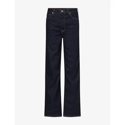 Good American Womens Good True Straight-leg Stretch-denim Jeans Rinse In Blue