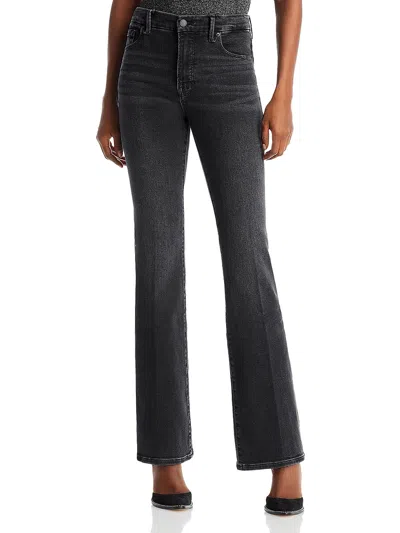 Good American Womens High Rise Denim Bootcut Jeans In Black
