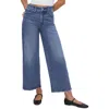 Good American Good Waist Cropped Palazzo Jeans In Indigo In Blue