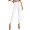 Good American Good High Rise Straight Raw Hem Jeans In W037 In White