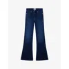 Good American Womens Indigo1020  X Dolly's Joleans By Dolly Parton Flared-leg High-rise Denim Jeans In Blue
