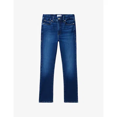Good American Womens Indigo1080  X Dolly's Joleans By Dolly Parton Straigth-leg Stretch-denim Jeans In Blue
