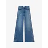 Good American Womens Indigo1089  X Dolly's Joleans By Dolly Parton Crystal-embellished Palazzo Denim  In Blue