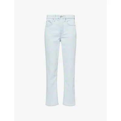 Good American Womens Indigo1124 Good Icon Ankle Straight-leg Stretch-denim Jeans In Blue