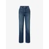 Good American Womens Indigo1147 True Straight-leg Denim Jeans In Blue